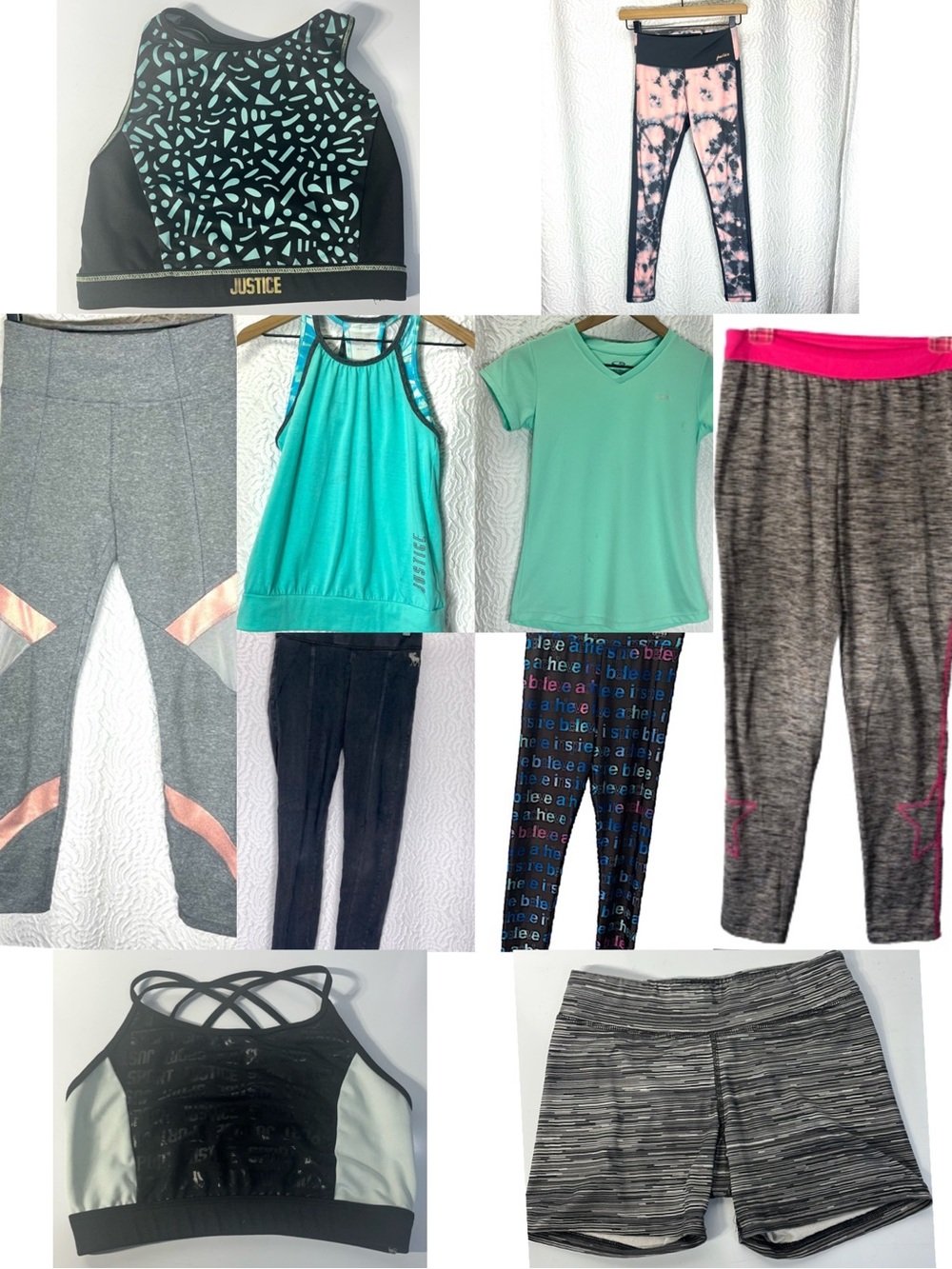 Girls Size 10/12 Activewear Wardrobe Bundle – 10 Pieces